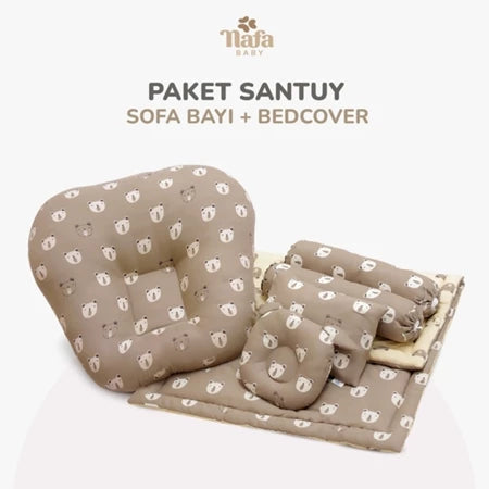 PAKET BUNDLING | Bedcover Baby Set + Sofa Baby | Alas Tidur Perlengkapan Bayi