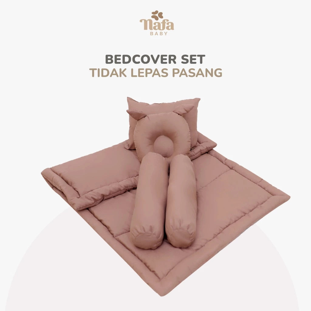 NAFA BABY - Bedcover Set Bayi 5in1 Selimut Alas Tidur Bantal Guling Bayi Baru Lahir | Premium FREE Tas Penyimpanan