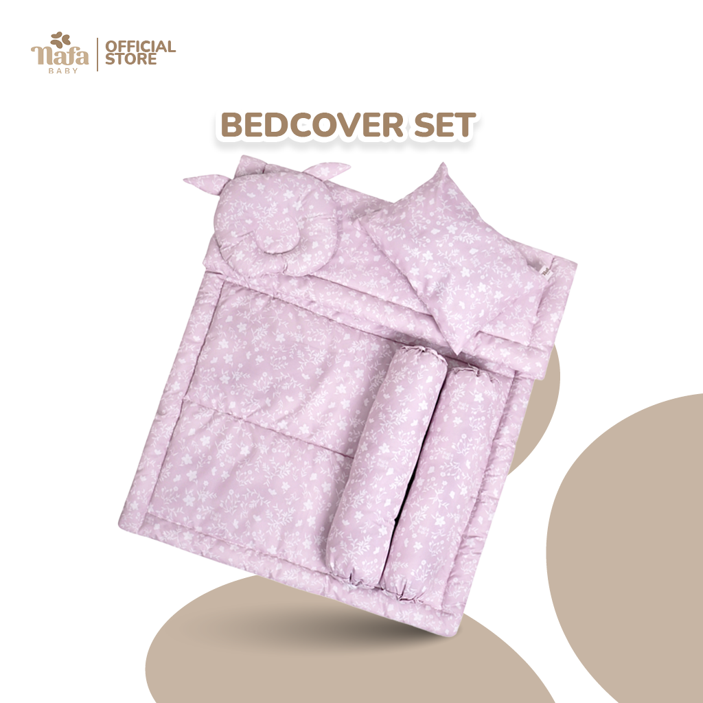 NAFA BABY - Bedcover Set Bayi Bantal dan Guling | Selimut Alas Tidur Bayi Katun Free Tas Penyimpanan